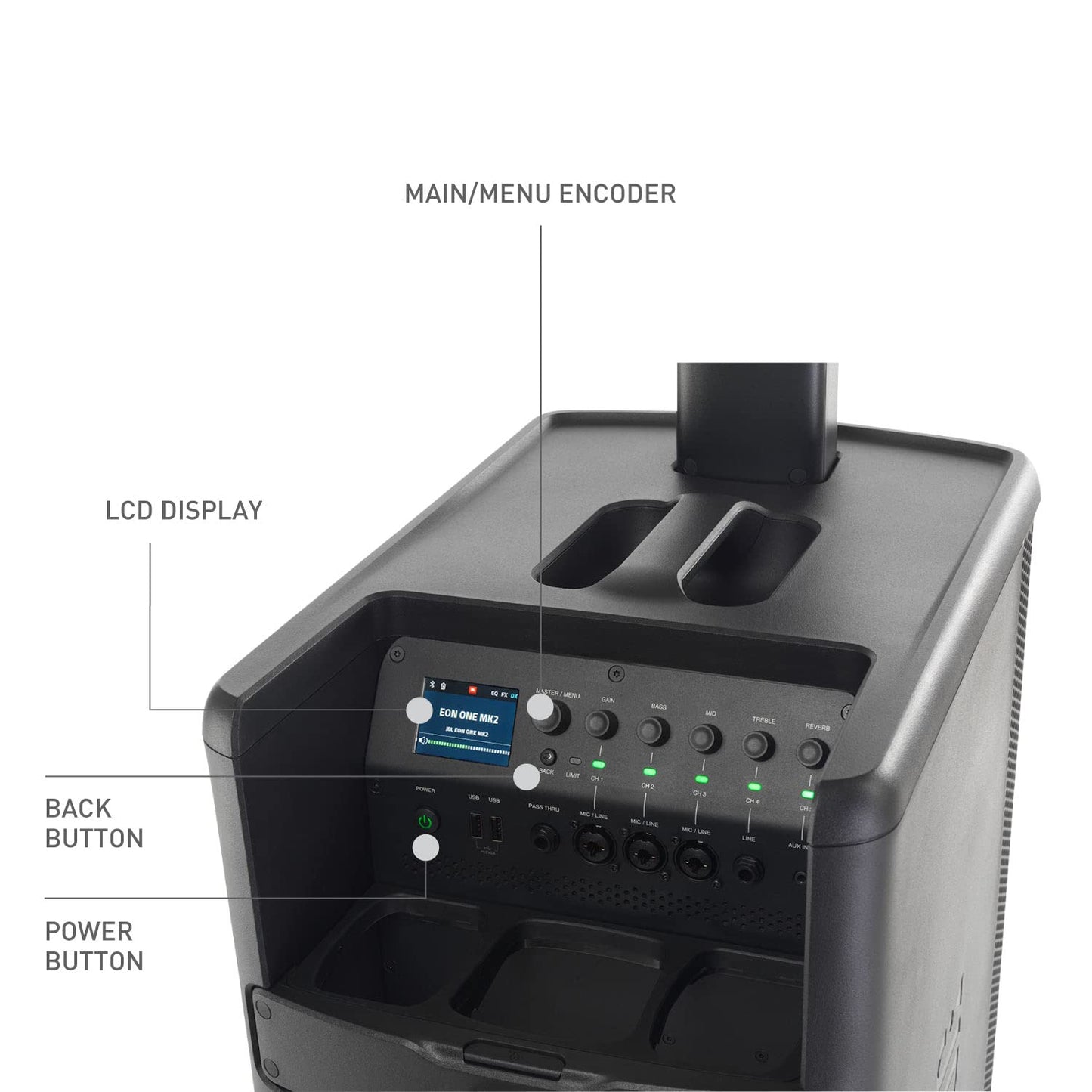 JBL Professional Eon One MKII All-In-One, Battery-Powered Column PA with Built-In Mixer and DSP