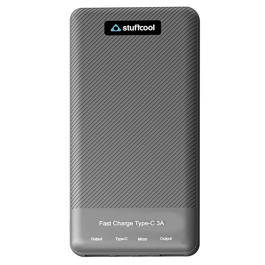 Stuffcool Type-C 3A Fast Charge 10000mAh Li Polymer Power Bank for Smartphones - Textured Housing –