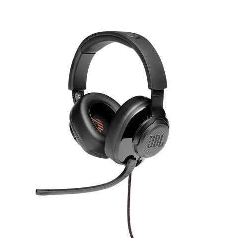 JBL Quantum 300 Wired Over Ear Gaming Headphones with Mic, Flip Boom Mic & Memory Foam Cushioning