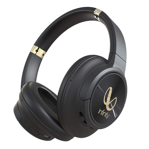 Infinity by Harman Kardon Glide 4000, Wireless Over Ear Headphone with Mic, Upto 50Hrs Playtime, 40mm Dynamic Drivers, 4 EQ Modes, NFC, AUX & Bluetooth 5.0 with Voice Assistant Support for Mobile Phones (Black)