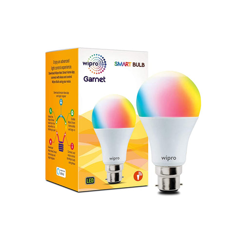 Wipro NS1210 12.5-Watt B22 WiFi Smart LED Bulb with Music Sync Compatible with Amazon Alexa and Google Assistant ( Warm White/Neutral White/White, Standard )